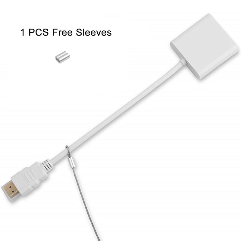 Ciyebst 5 Pack Adjustable Cable Tether Universal Computer Adapter Lock Kit DIY Kit Stainless Steel wiht Nylon Coat Tether Computers/Dongles/HDMI/VGA/DP/Mac Adapter - Image 3